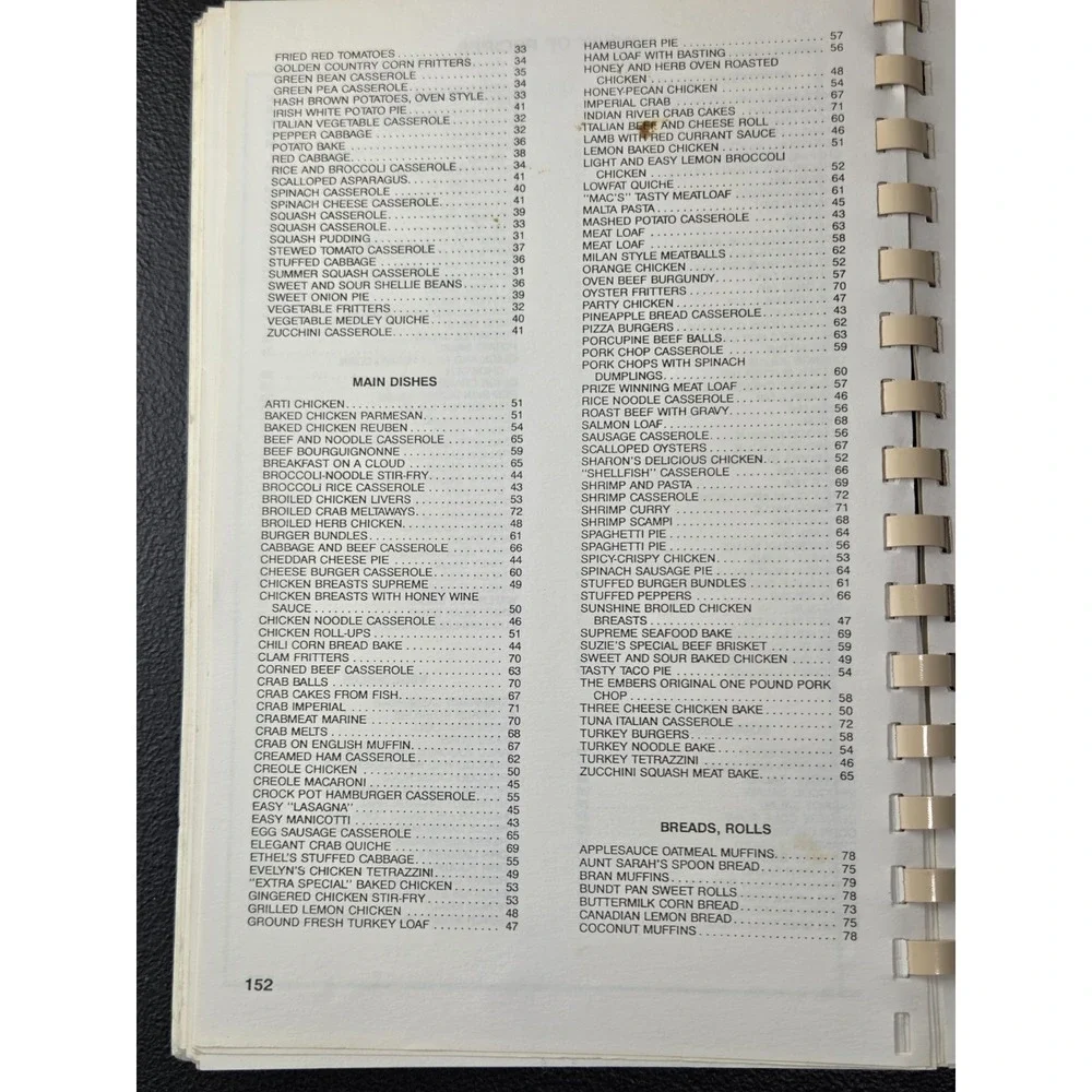 Mount Olivet Church Cookbook 1992 Seaford, Delaware Spiral Recipe Book Cook Book